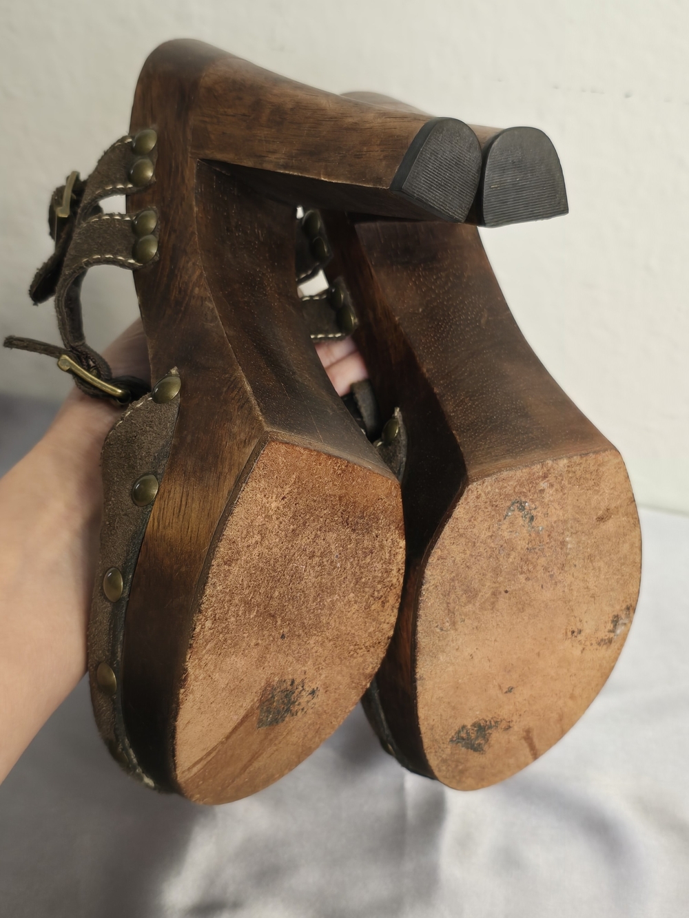 Michael Kors Brown Suede Buckle Clog Heels - Women's - Picture 9 of 12